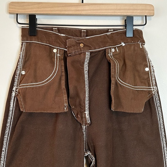 REFORMATION Cowboy High Rise Straight Jeans in Chocolate Brown 23 - Picture 11 of 13